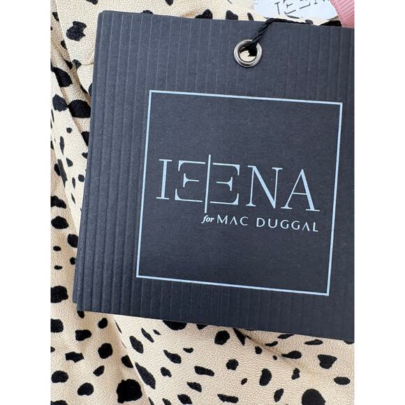 MAC DUGGAL Dress Size 2 Evening Gown NEW One Shoulder Cream Black Animal Print - Picture 3 of 7